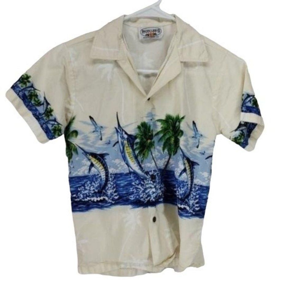 Pacific Legend Vintage Made in Hawaii Swordfish Hawaiian‎ Button Shirt Medium